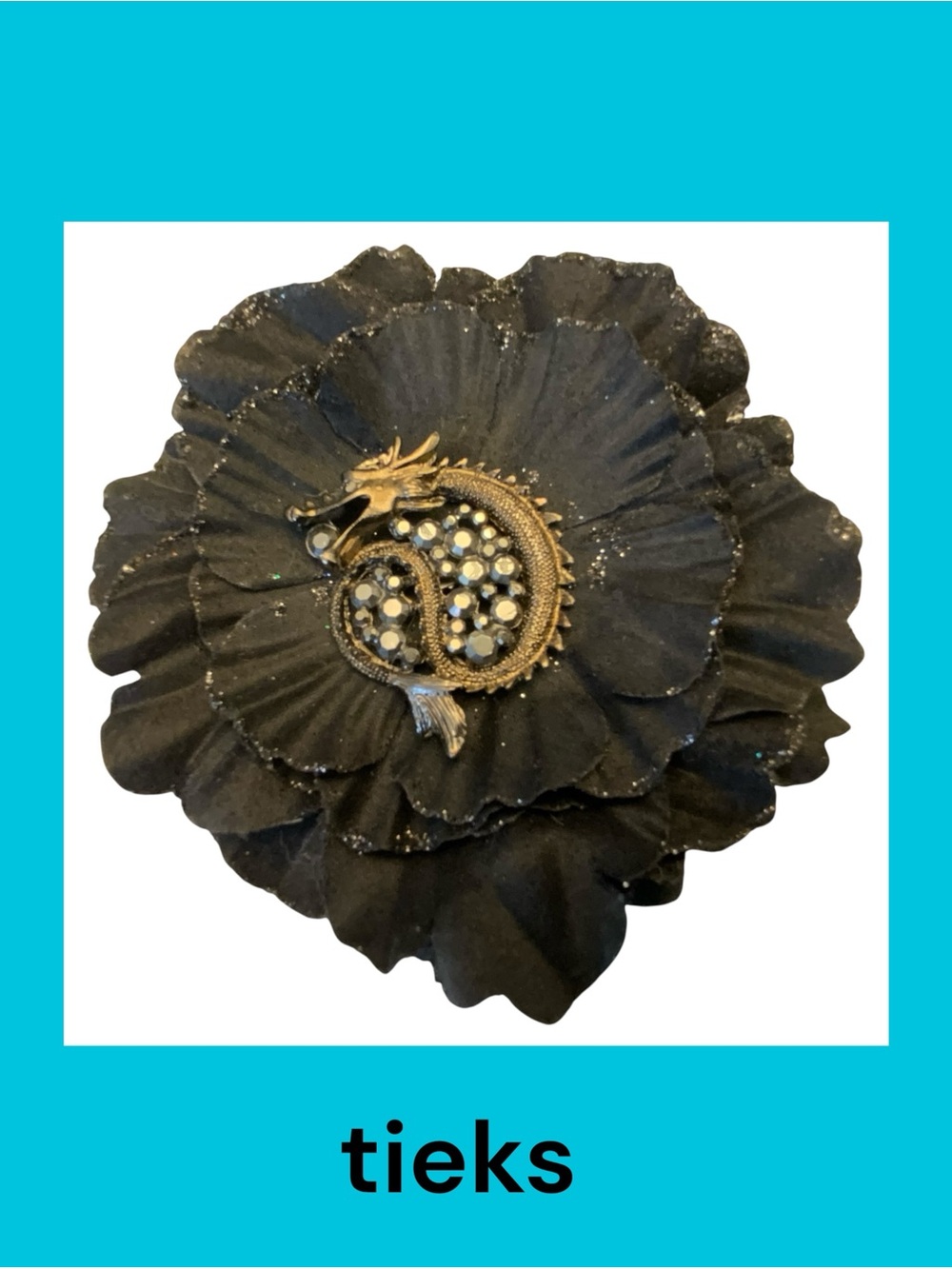 Tieks Black Floral Drago Topper